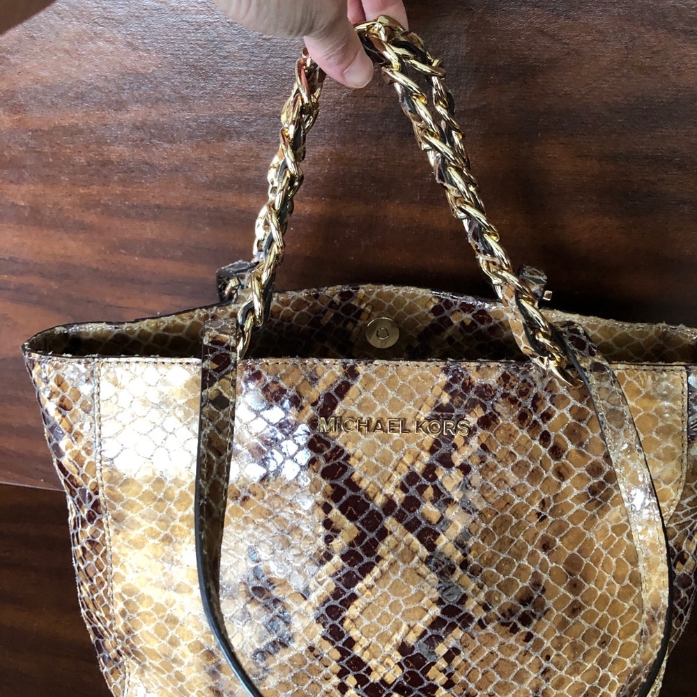 Michael Kors Medium Harper Python-Embossed Tote - image 5